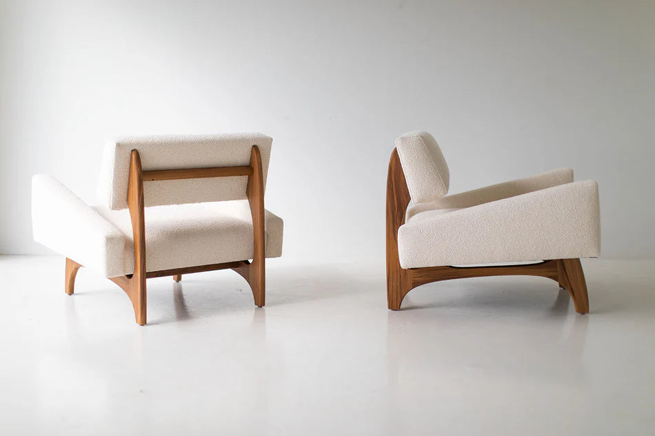 Modern teak lounge chairs