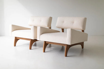 Modern teak lounge chairs