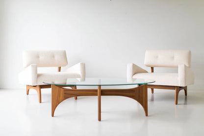 Modern teak lounge chairs