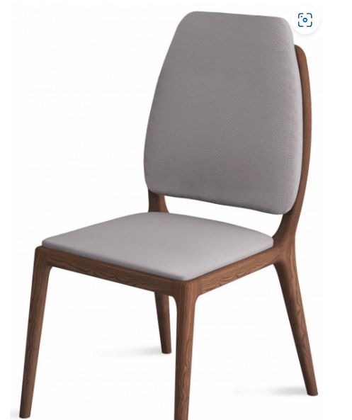 Designer Handmade Febe Gray Leather Dining Chair Dining Chair - Bone Inlay Furnitures