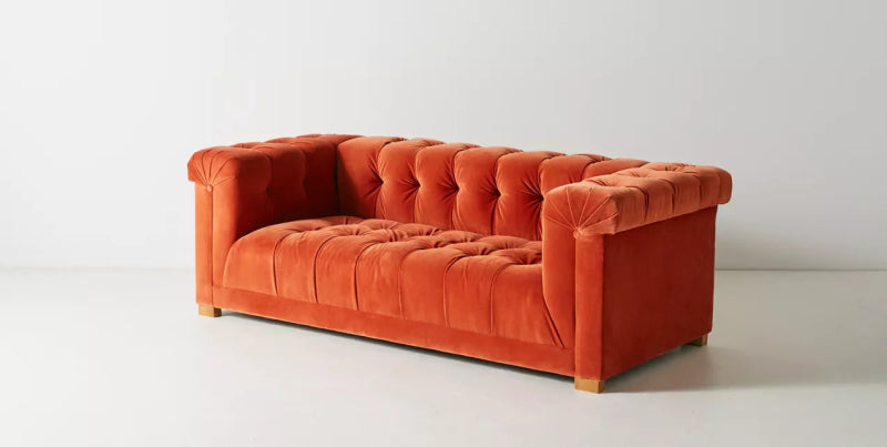 Designer Handmade Orange Sofa Sofa - Bone Inlay Furnitures