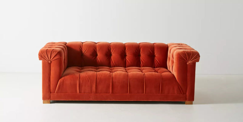 Designer Handmade Orange Sofa Sofa - Bone Inlay Furnitures