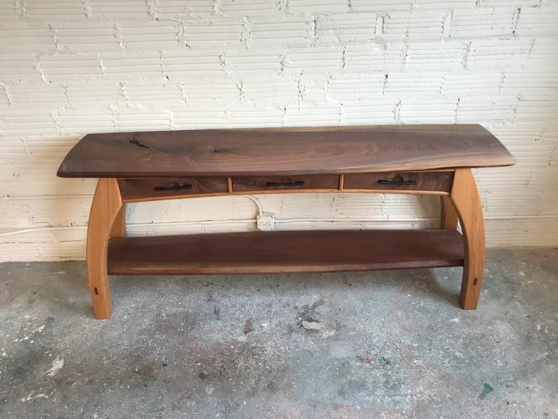 Designer Handmade Wooden Media Console Table with Three Drawers |TV unit Table Media Console Table - Bone Inlay Furnitures