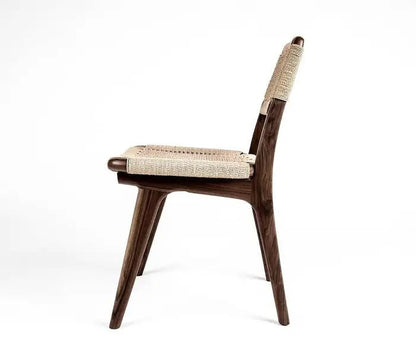 Designer Handmade Woven Danish Cord Dining Chair Mid Century Modern Style Dining Chair - Bone Inlay Furnitures