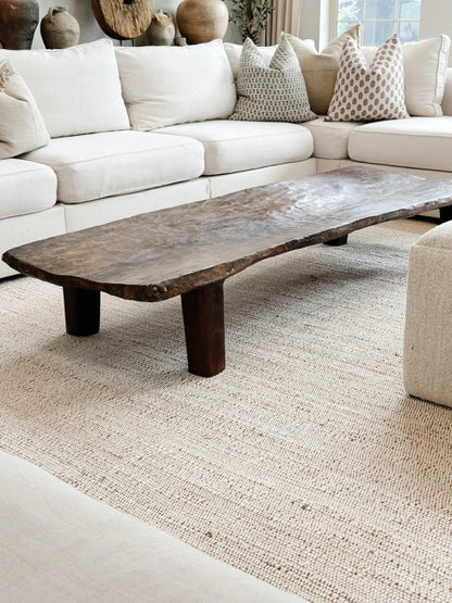 Designer Slab Live Edge Coffee Table Coffee Table - Bone Inlay Furnitures