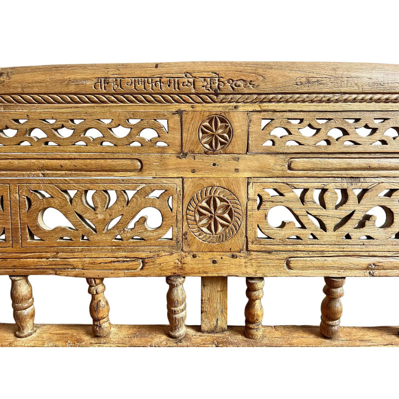 Hand Carved Antique Design Daybed Bench Natural Color Daybed - Bone Inlay Furnitures