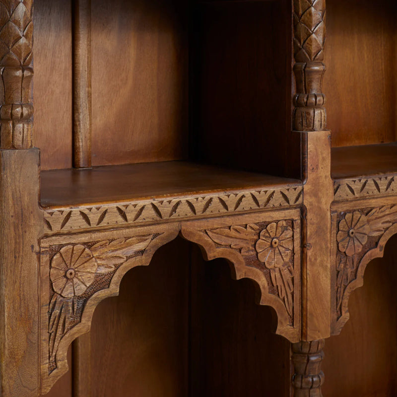 Hand Carved Bookshelf with Twelve Shelf Bookshelf - Bone Inlay Furnitures