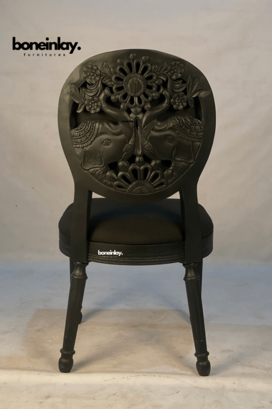 Hand carved Exclusive Elephant Design Dining Chair Dining Chair - Bone Inlay Furnitures