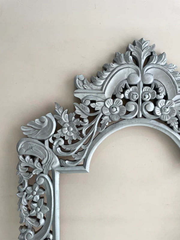 Hand Carved Floral Leaf Pattern Mirror Frame mirror frame - Bone Inlay Furnitures