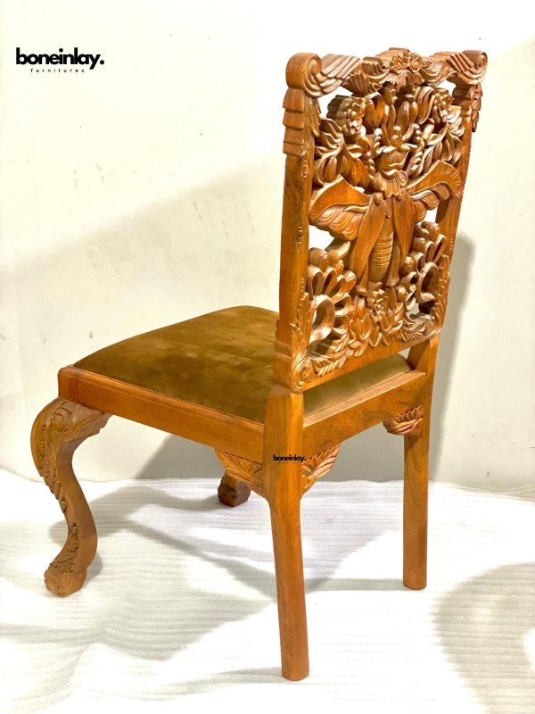 Hand Carved Meangerie Style Bee Design Dining Chair Dining Chair - Bone Inlay Furnitures