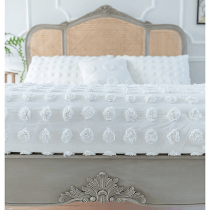 Hand Carved Rattan Low Footboard Luxury Bed Beds & Bed Frames - Bone Inlay Furnitures