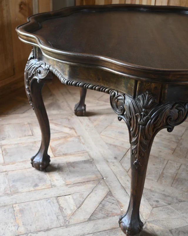 Hand Carved Solid Wood Center Table Center Table - Bone Inlay Furnitures