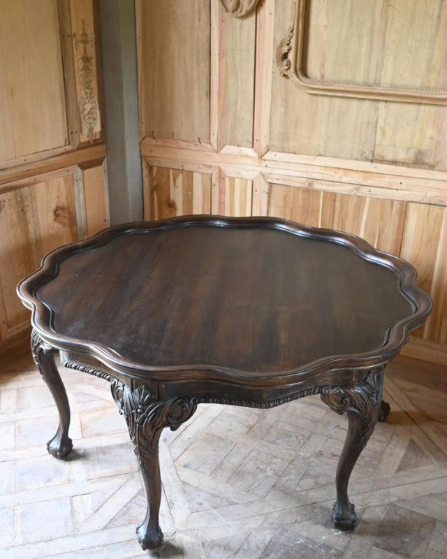 Hand Carved Solid Wood Center Table Center Table - Bone Inlay Furnitures