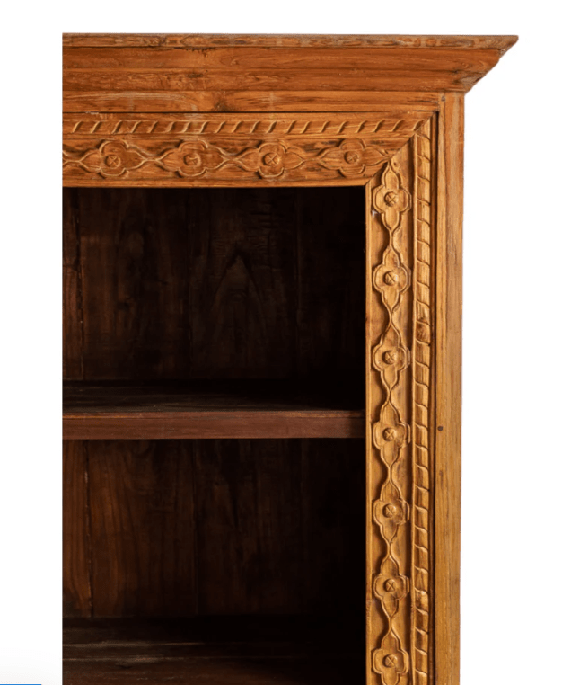 Hand Carved Solid Wooden Bookshelf Bookshelf - Bone Inlay Furnitures