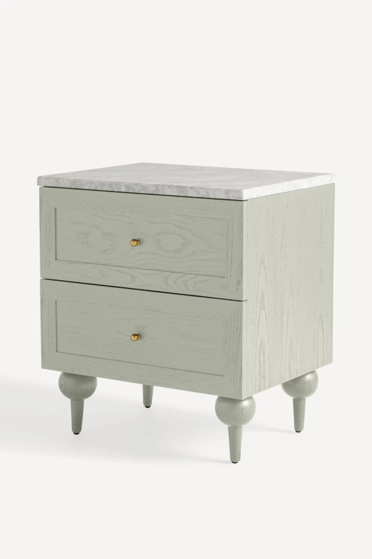 Hand Carved Two - Drawer Nightstand – Classic Bedroom Furniture Nightstand - Bone Inlay Furnitures