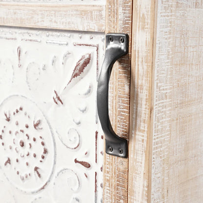 Hand Carved White Wood Display Cabinet with Storage Curio Accent Door Cabinet Cabinet - Bone Inlay Furnitures