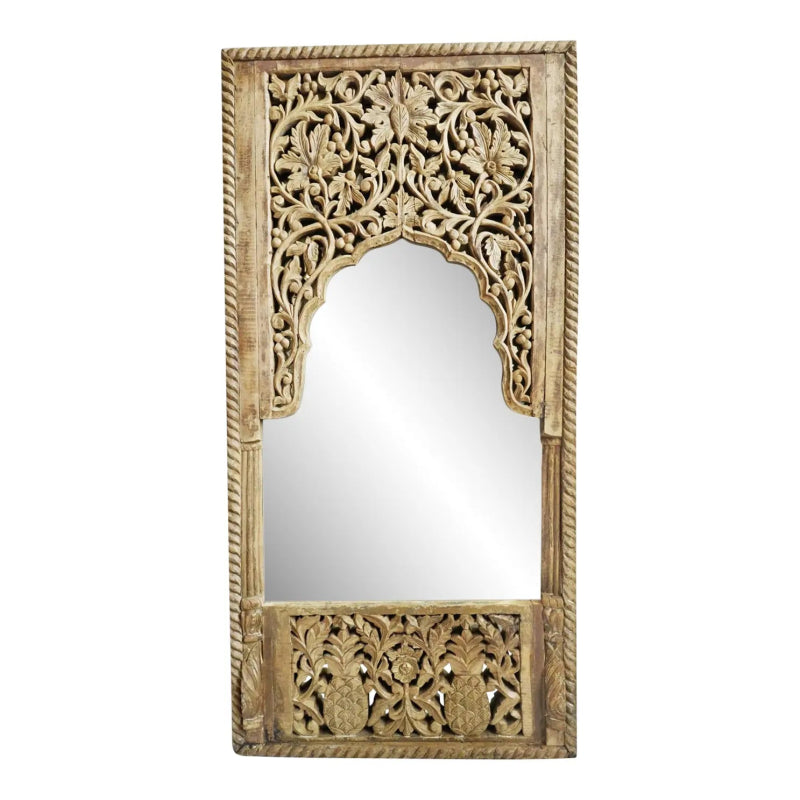 Hand Carved Wood Window Facade Mirror mirror frame - Bone Inlay Furnitures