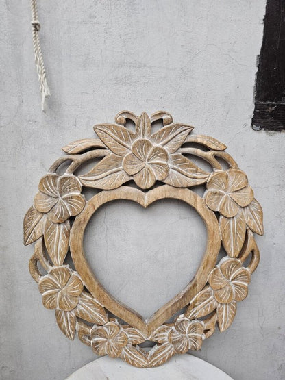 Hand Carved Wooden Mirror Frame Solid Wood Natural Color mirror frame 