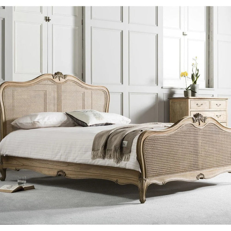 Hand Carved Wooden Traditional French Design Bed Beds & Bed Frames - Bone Inlay Furnitures