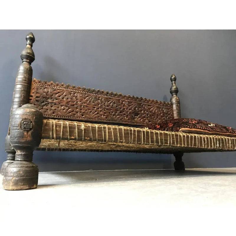 Hand Carved Wooden Vintage Sofa Bench bench - Bone Inlay Furnitures