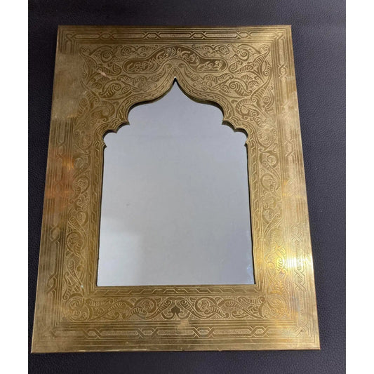 Hand Embossed Metal Brass Wall Mirror Frame mirror frame - Bone Inlay Furnitures