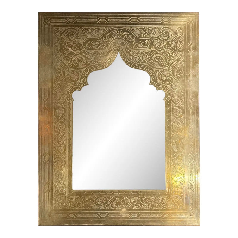 Hand Embossed Metal Brass Wall Mirror Frame mirror frame - Bone Inlay Furnitures