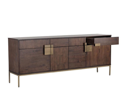 Handmade Antique Brass Sideboard Embossed Metal with Four Drawers and Four Doors Buffet & Sideboard - Bone Inlay Furnitures