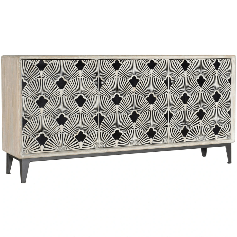 Handmade Bone Inlay Entertainment Unit | Hand Crafted Media Console Media Console - Bone Inlay Furnitures