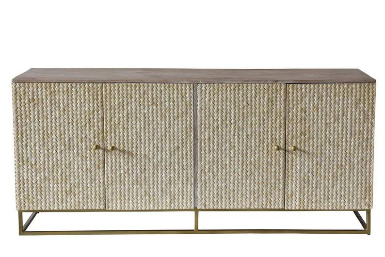 Handmade Bone Inlay Herringbone Sideboard | Wooden Bone Inlay Buffet Buffet & Sideboard - Bone Inlay Furnitures