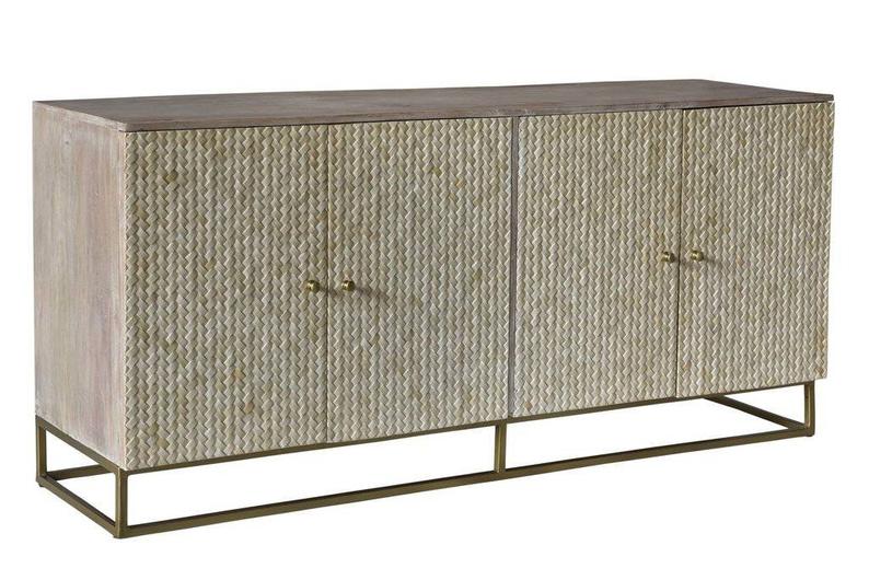 Handmade Bone Inlay Herringbone Sideboard | Wooden Bone Inlay Buffet Buffet & Sideboard - Bone Inlay Furnitures