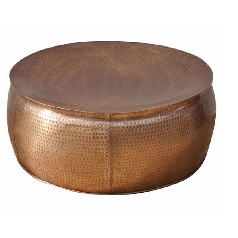 Handmade Bronze Look Hammered Coffee Table | Brass Round Coffee Table Coffee Table - Bone Inlay Furnitures