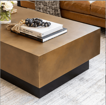 Handmade Designer Antique Metal Brass Coffee Table coffee table - Bone Inlay Furnitures