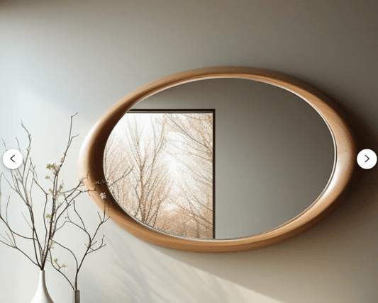 Handmade Designer Asymmetrical Wooden Mirror Frame mirror frame - Bone Inlay Furnitures