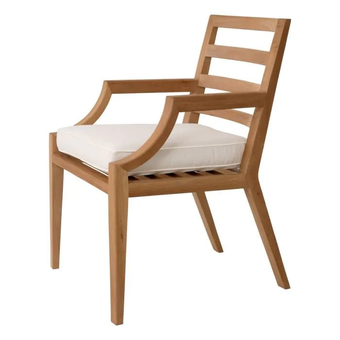 Handmade Designer Natural Color Arm Outdoor Dining Chair Dining Chair - Bone Inlay Furnitures