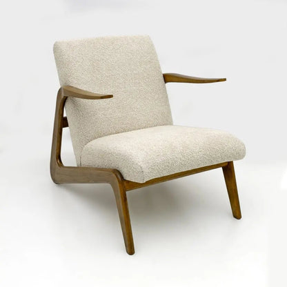 Handmade Mid - Century Modern Italian Boucle Lounge Chairs Chair - Bone Inlay Furnitures