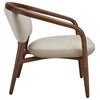 Handmade Modrest Deana Mid Century Beige Walnut Accent Chair Dining Chair - Bone Inlay Furnitures