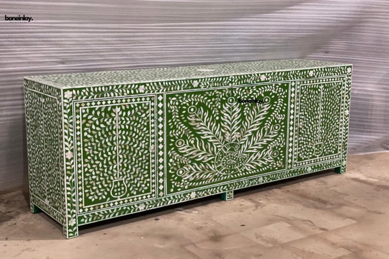 Handmade Mother of Pearl Indian Sideboard Cabinet Mother of pearl sideboard - Bone Inlay Furnitures