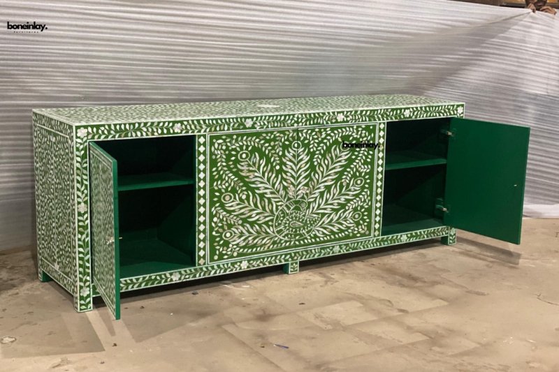 Handmade Mother of Pearl Indian Sideboard Cabinet Mother of pearl sideboard - Bone Inlay Furnitures