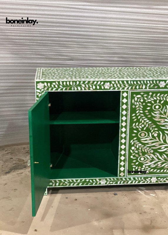 Handmade Mother of Pearl Indian Sideboard Cabinet Mother of pearl sideboard - Bone Inlay Furnitures