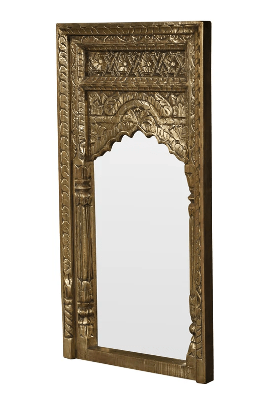 Handmade Wooden Antique Brass Metal Mirror Frame mirror frame - Bone Inlay Furnitures