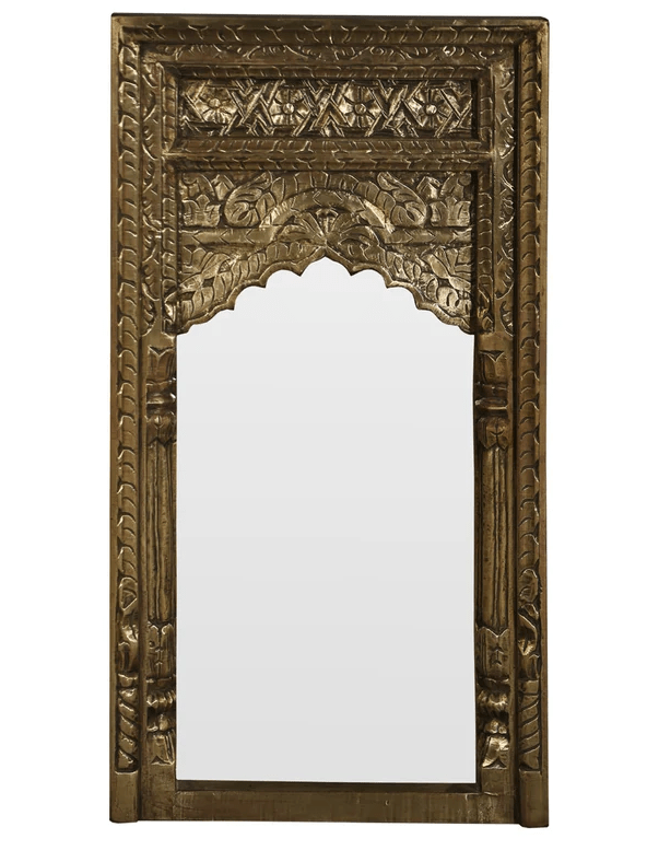 Handmade Wooden Antique Brass Metal Mirror Frame mirror frame - Bone Inlay Furnitures