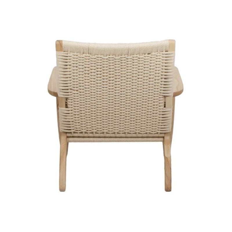 Modern Danish design Coastal Lounge Chair | Japandi Outdoor Patio Lounge Arm Chair by Hans Wegner Chair - Bone Inlay Furnitures