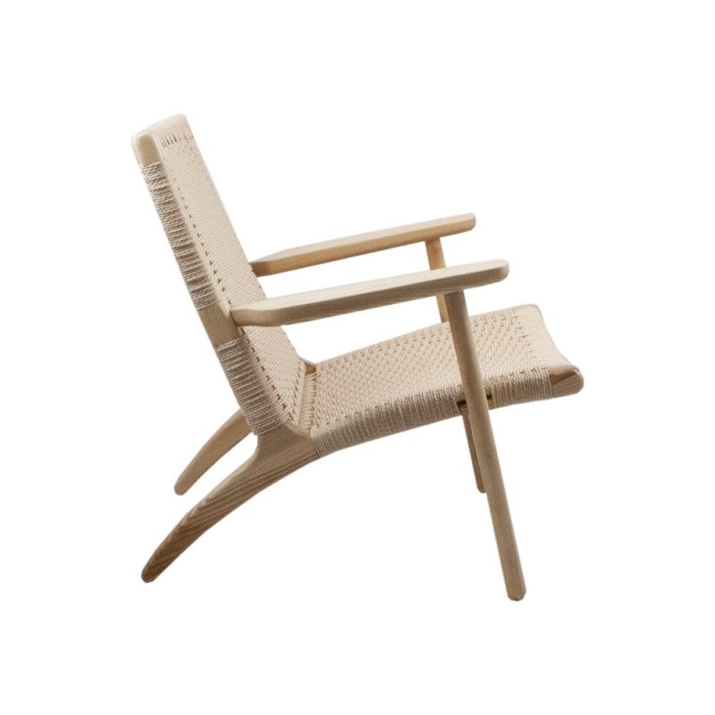 Modern Danish design Coastal Lounge Chair | Japandi Outdoor Patio Lounge Arm Chair by Hans Wegner Chair - Bone Inlay Furnitures