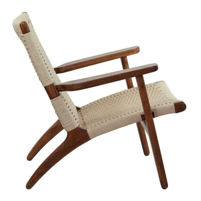 Modern Danish design Coastal Lounge Chair | Japandi Outdoor Patio Lounge Arm Chair by Hans Wegner Chair - Bone Inlay Furnitures