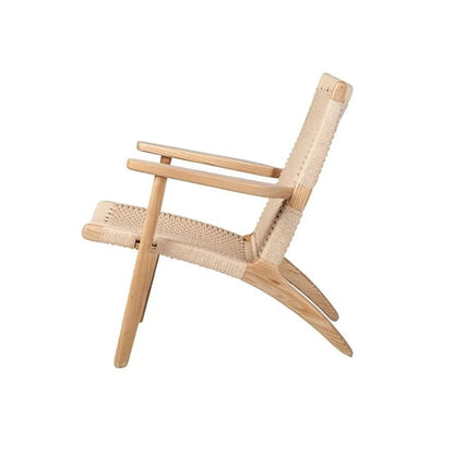 Modern Danish design Coastal Lounge Chair | Japandi Outdoor Patio Lounge Arm Chair by Hans Wegner Chair - Bone Inlay Furnitures