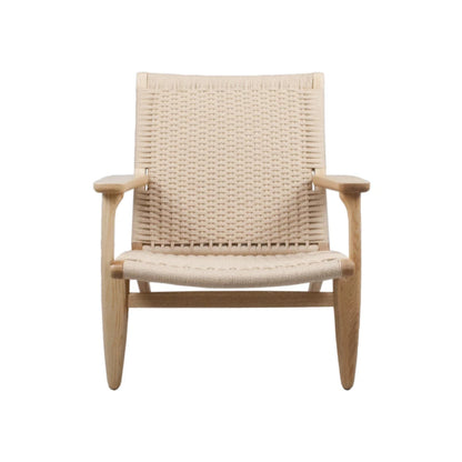 Modern Danish design Coastal Lounge Chair | Japandi Outdoor Patio Lounge Arm Chair by Hans Wegner Chair - Bone Inlay Furnitures