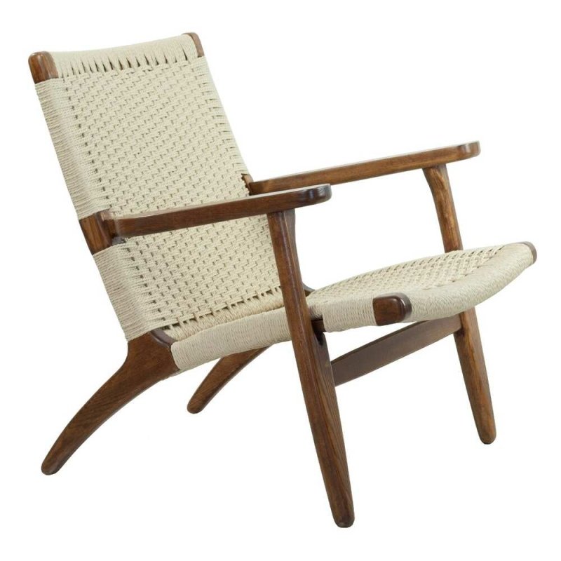 Modern Danish design Coastal Lounge Chair | Japandi Outdoor Patio Lounge Arm Chair by Hans Wegner Chair - Bone Inlay Furnitures