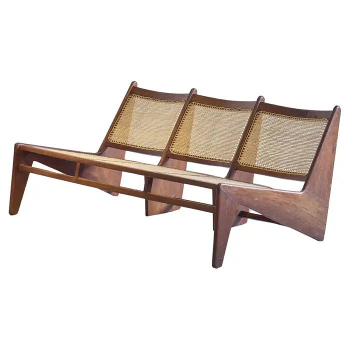 Pierre Jeanneret Designer Wooden Furniture Bench Sofa Seat Sofa - Bone Inlay Furnitures