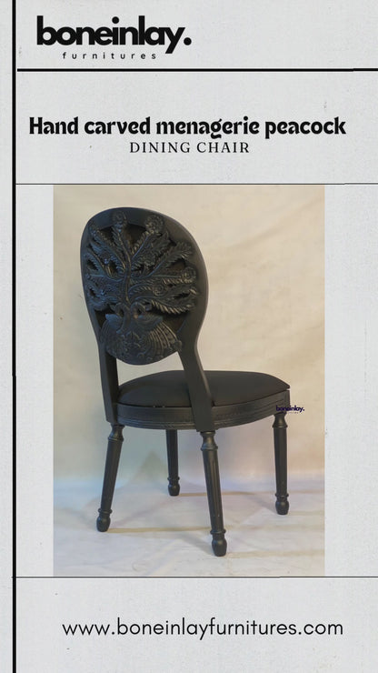 Hand carved Peacock Design Dining Chair |Indian Wooden Chair