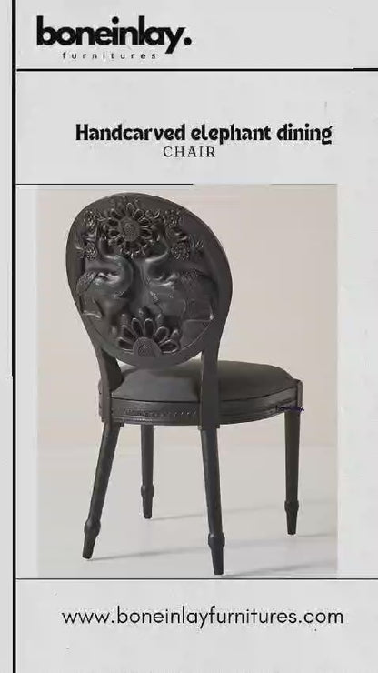 Hand carved elephant arm chair